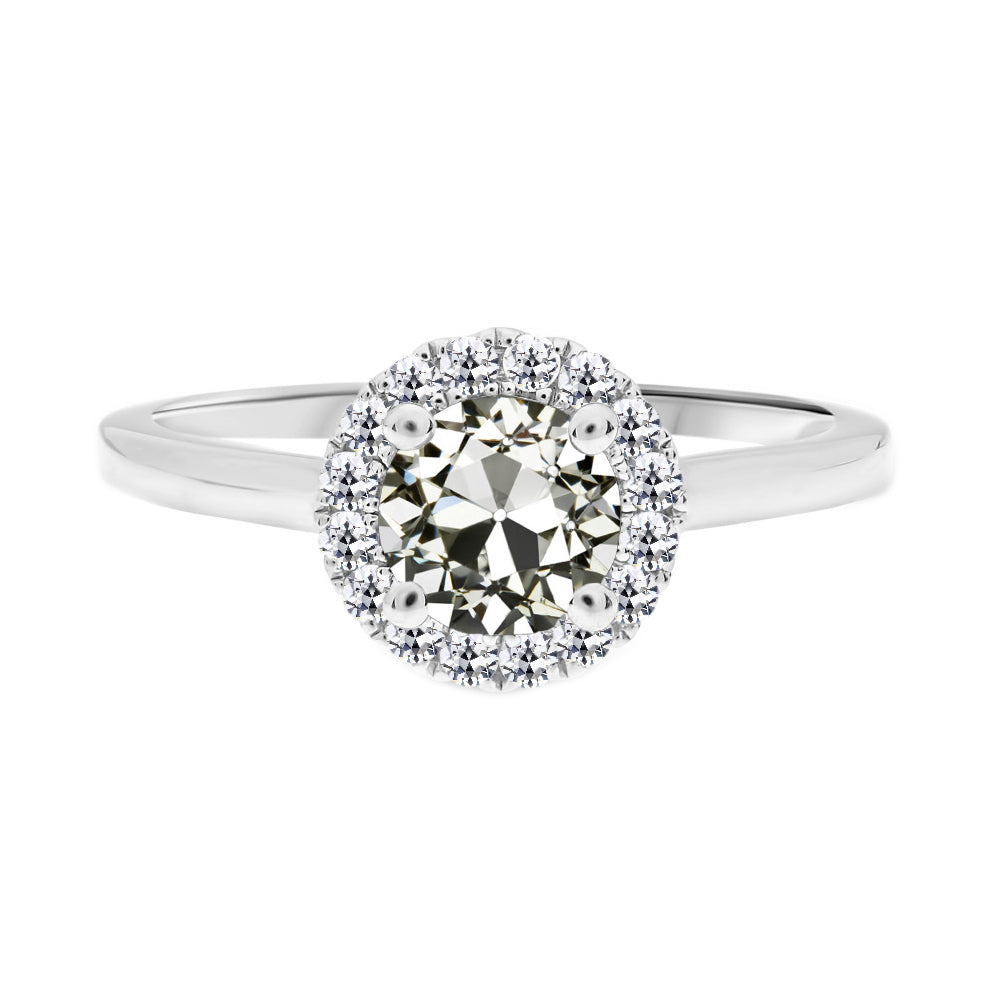 Erdgewonnener Edler Diamant Halo-Fassung Ring – Hauptansicht
