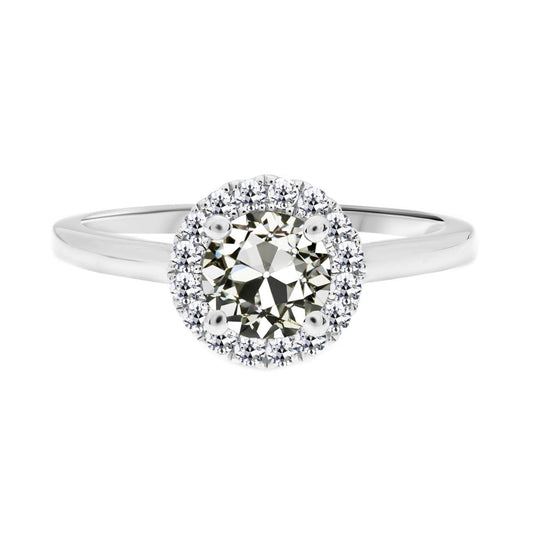 Erdgewonnener Edler Diamant Halo-Fassung Ring – Hauptansicht