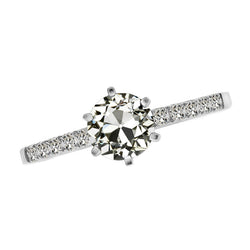 Brillant Einzelstein-Ring – Antik-Kissen-Schliff 2 Karat 14