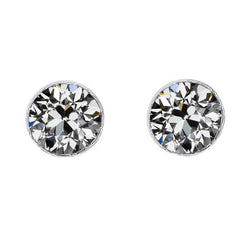 14K Weißgold Antik-Kissen-Schliff Diamant Ohrhänger 2 Karat