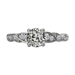 Edler Diamant Old Mine Cut Brautring 2 Karat in 14K Weißgold