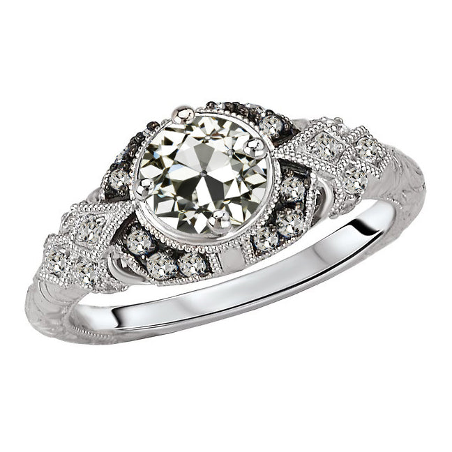 Authentischer Diamant Brautring – Hauptansicht