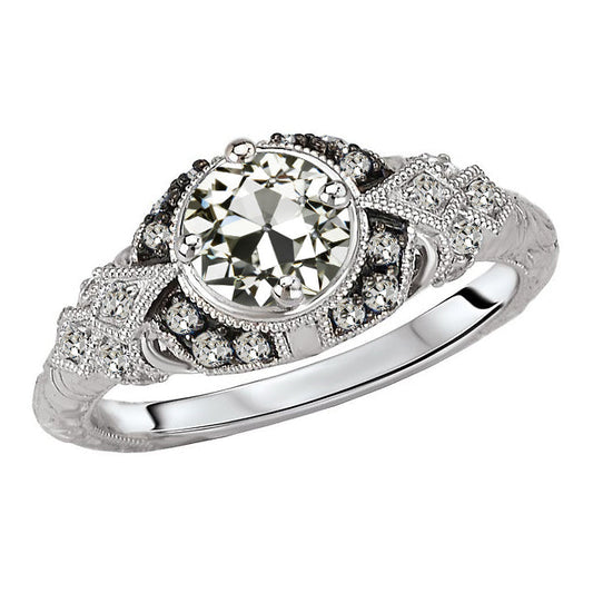 Authentischer Diamant Brautring – Hauptansicht