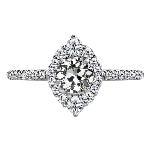 Naturreiner Diamant Halo-Fassung Ring 3,50 Karat 14K Weißgold – Hauptansicht
