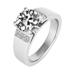 Pavé Diamant Männer-Ring 2 Karat – 10K White Gold