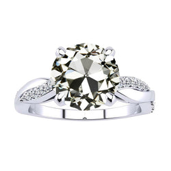 Natürlicher Antik-Kissen-Schliff Brillant Akzent-Solitär-Ring