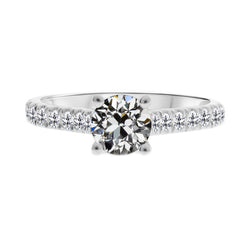 Handgefertigter Edler Diamant Solitär-Ring mit Akzenten 1,50