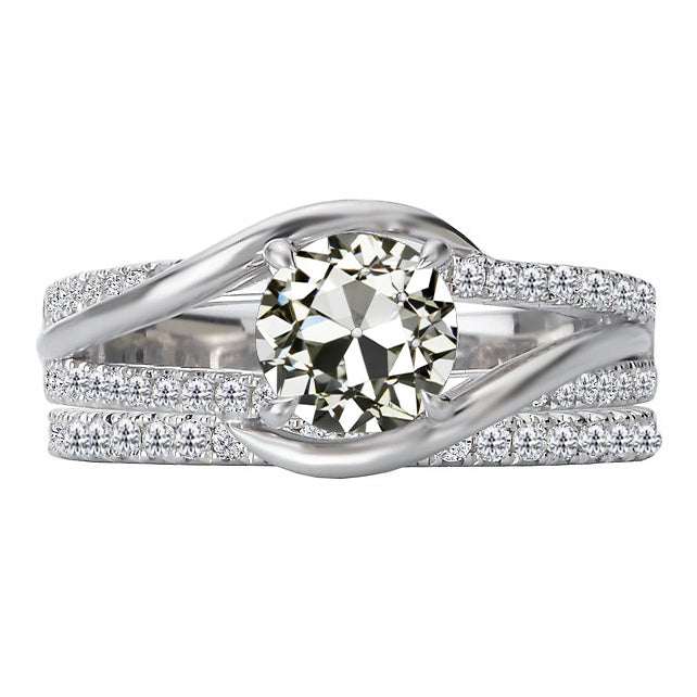 Brautring 14K Weißgold mit Brillant – Hauptansicht