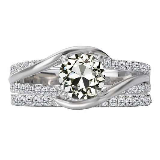 Brautring 14K Weißgold mit Brillant – Hauptansicht