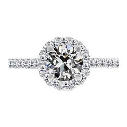 Handgefertigter Brillant Halo-Fassung Ring 3,50 Karat