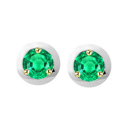 GIA-Geprüft Gemstone Earring – Smaragd 1,50 Karat Zweifarbiges