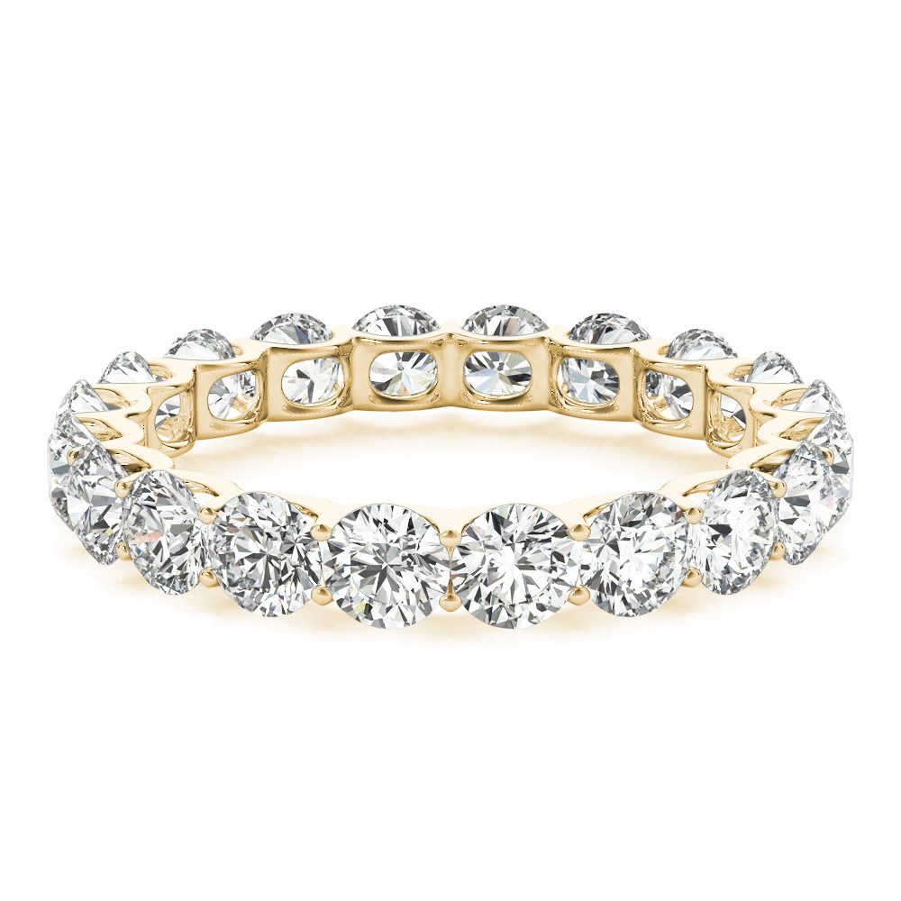 Edler Diamant Eternity Band 3 Karat 14K Gelbgold – Frontansicht