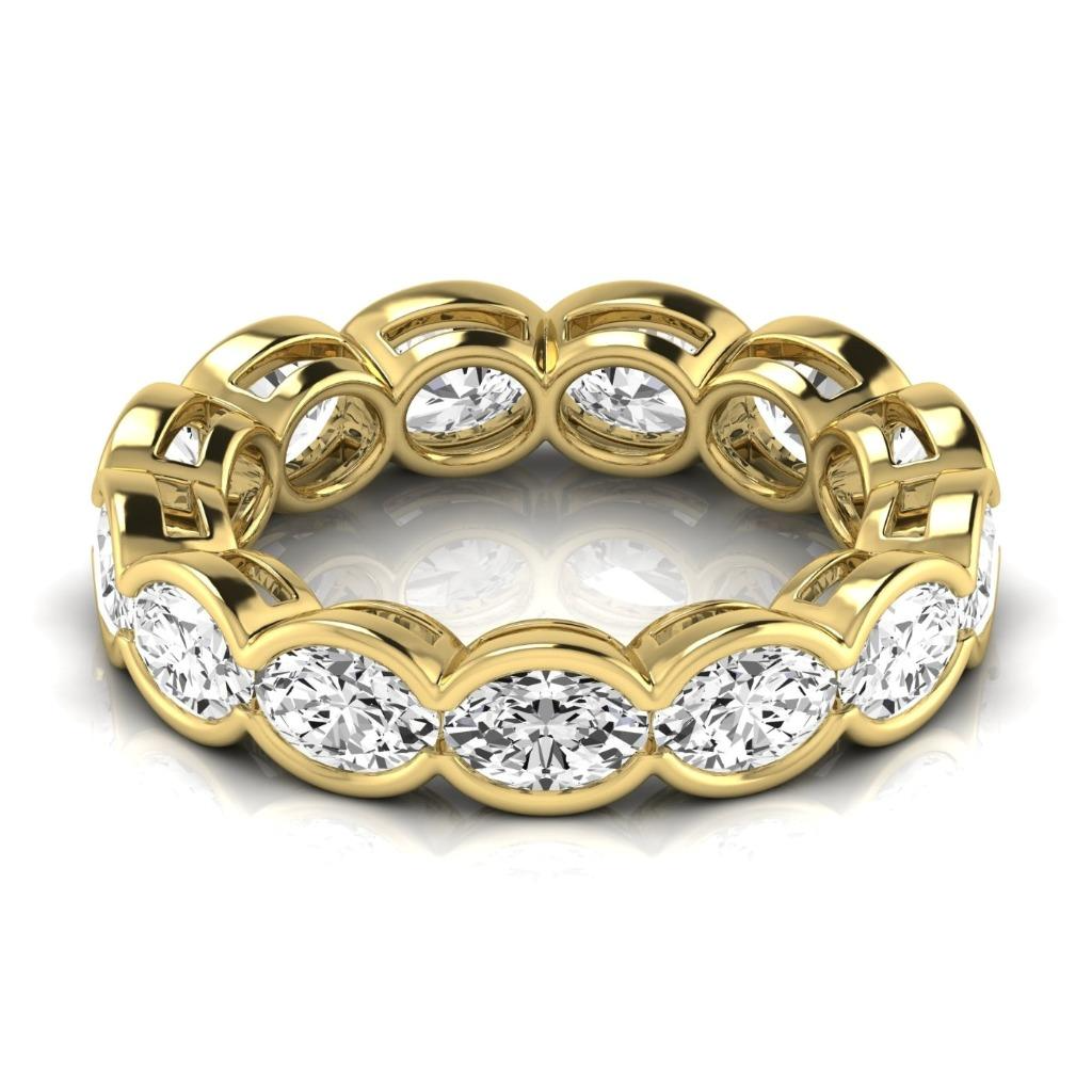 Brillant Eternity Band 4,29 Karat 14 Karat Gelbgold – Frontansicht
