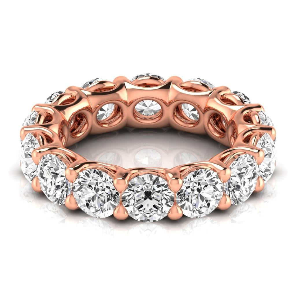 Diamant Rund-Brillant Eternity Band in 14 Karat Roségold – Frontansicht