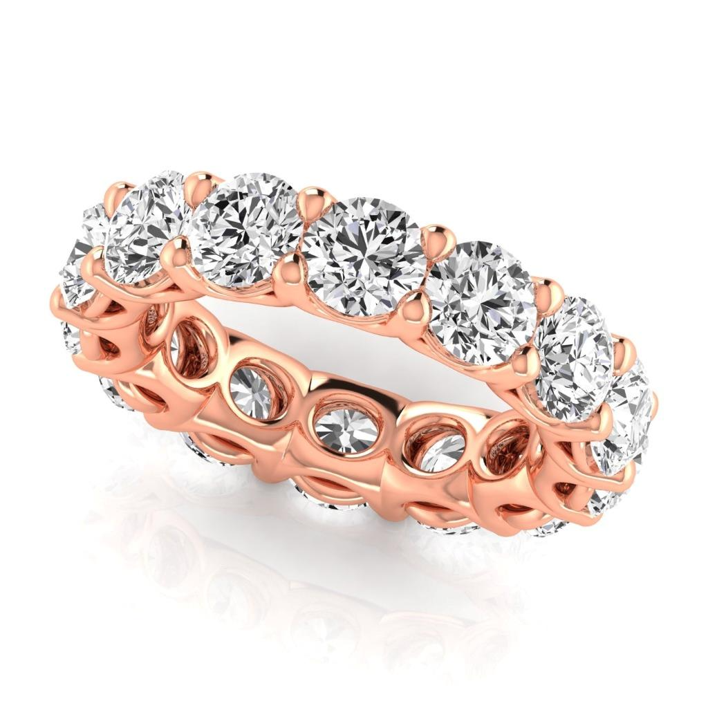 Rund-Brillant Diamant Ring in 14 Karat Roségold – Seitenansicht