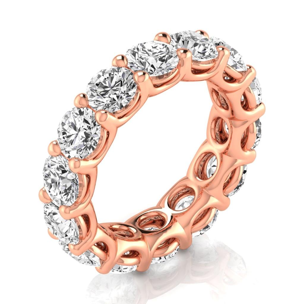 Diamant Eternity Band 7-Karat 14 Karat Roségold – Hauptansicht