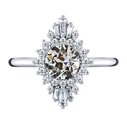 Edler Diamant Jubiläumsband Halo-Verlobungsring 2 Karat in 14K