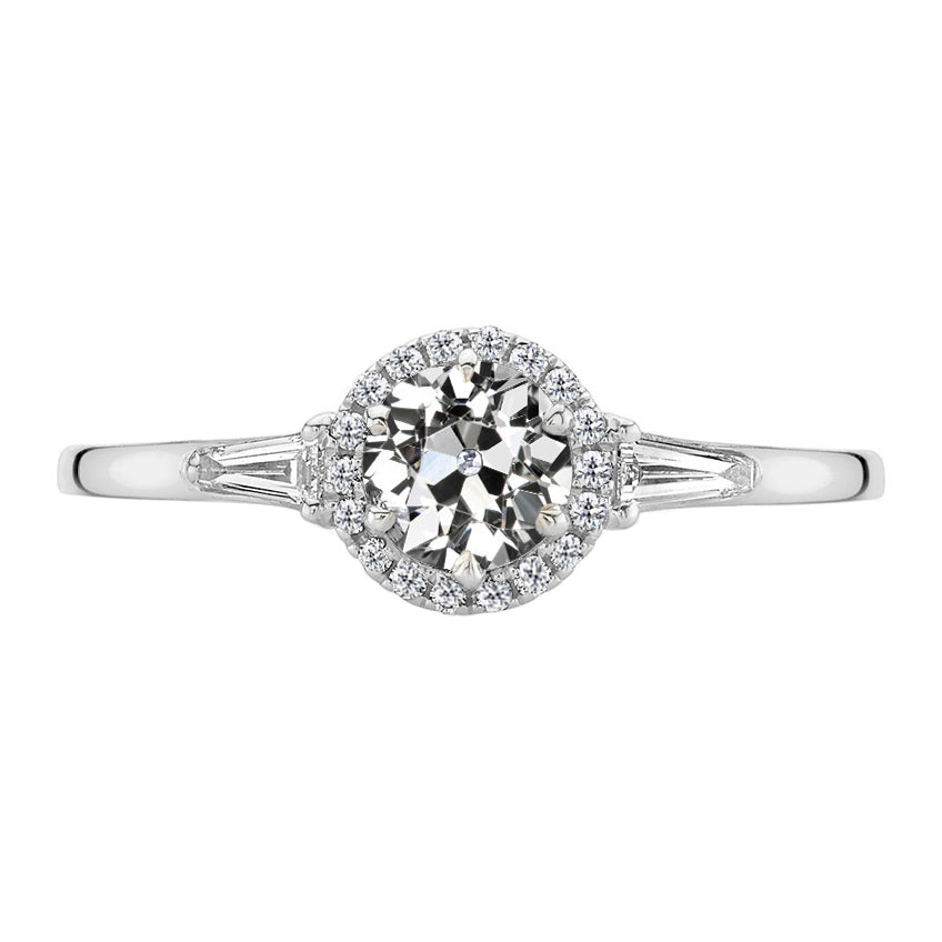 Halo-Fassung Ring 14K Weißgold mit Diamant – Hauptansicht