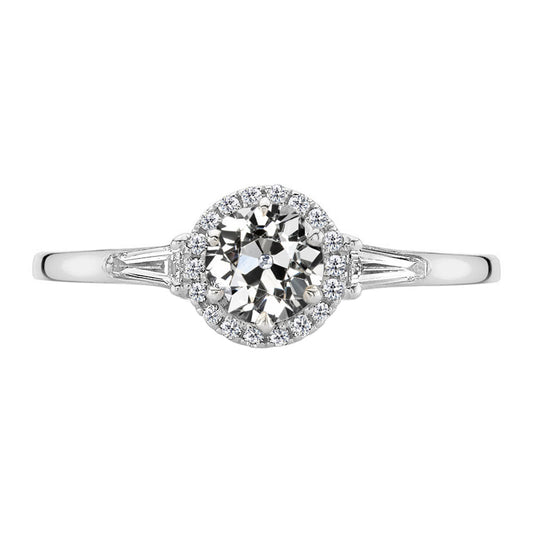 Halo-Fassung Ring 14K Weißgold mit Diamant – Hauptansicht