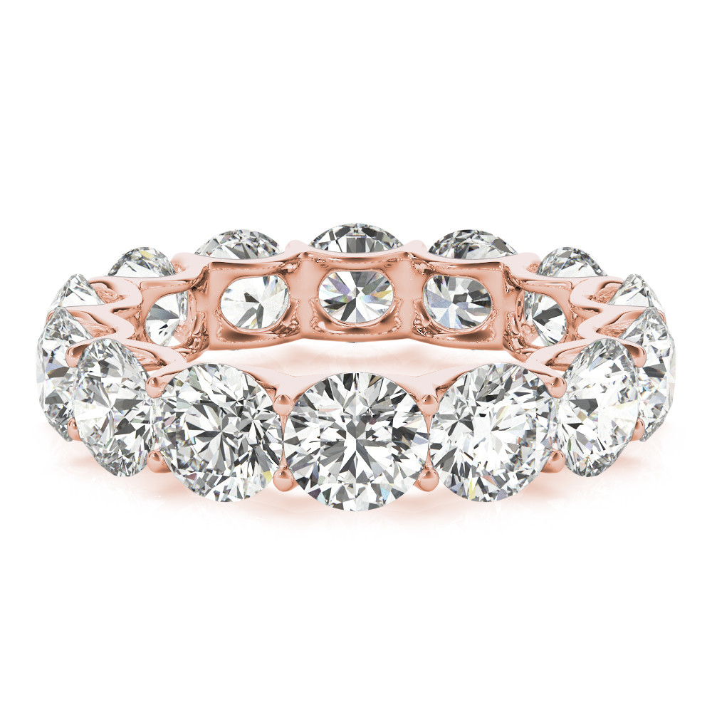 Brillantschliff Diamant Ring in 14 Karat Roségold – Frontansicht