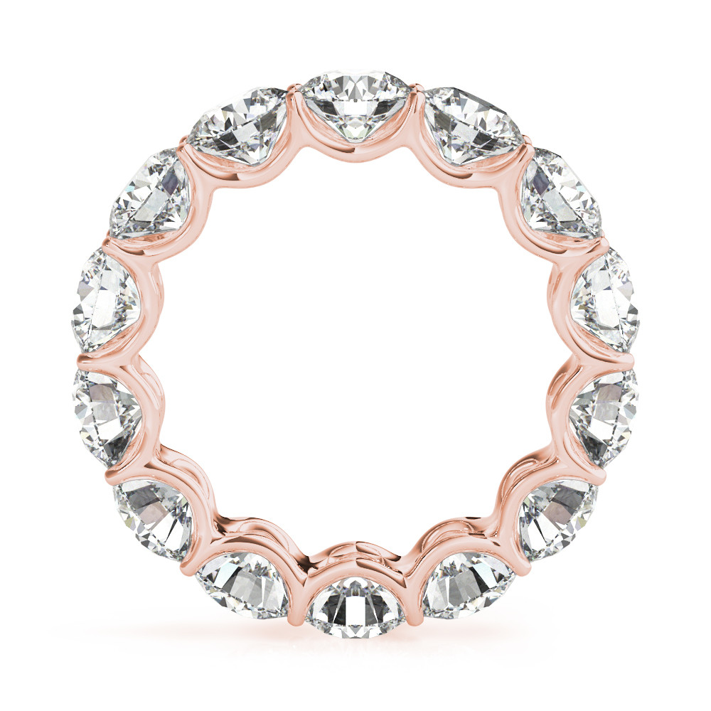 Eternity Band 14 Karat Roségold mit Diamant – Seitenansicht
