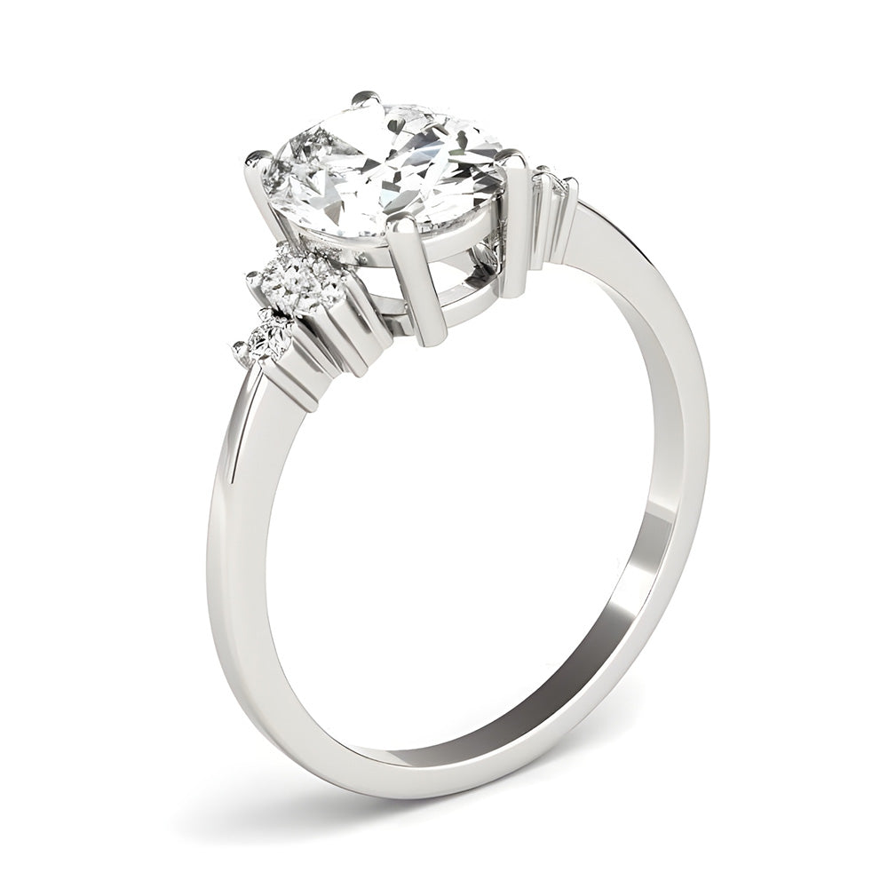 Brillanter Diamant Solitär-Ring mit Akzenten 4,50 Karat – Schrägansicht