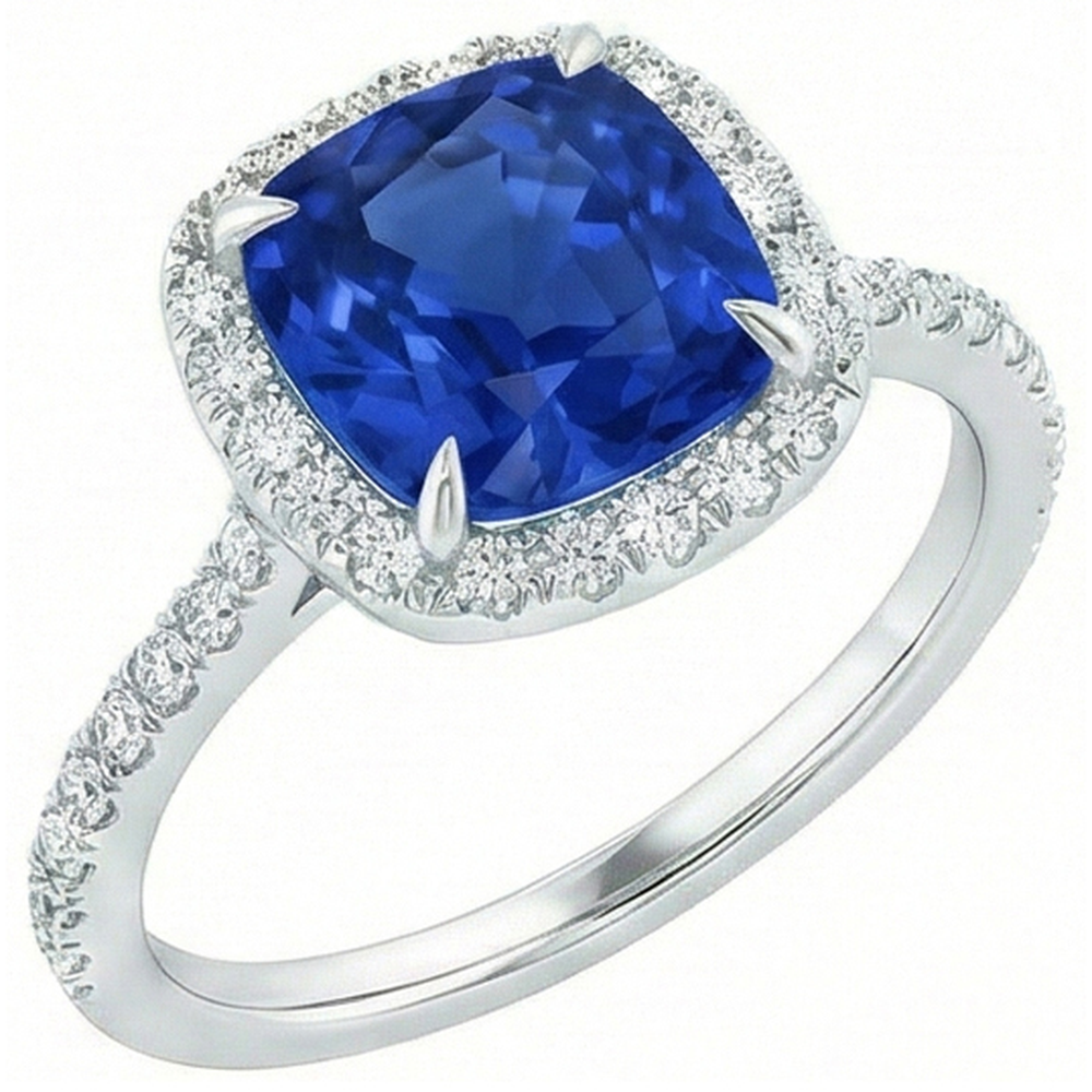 echter round saphir 2.50Karat ring Detailansicht