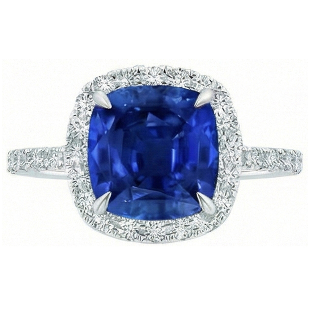 echter round saphir 2.50Karat ring Seitenansicht
