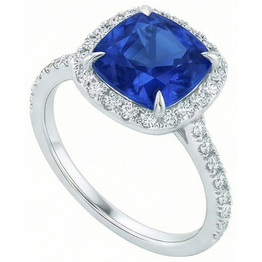 echter round saphir 2.50Karat ring Draufsicht