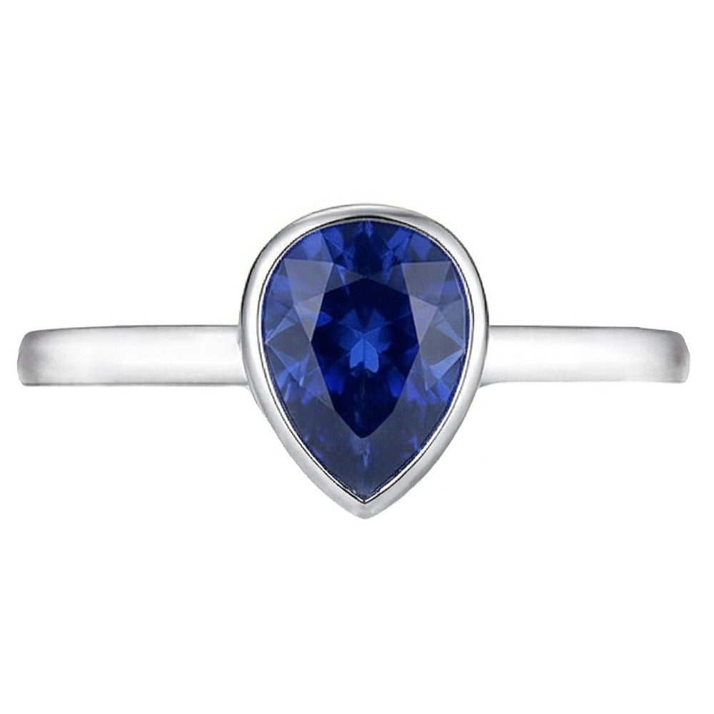 Royalblauer Saphir im Birnen-Schliff Schmuckstein-Ring 1,50