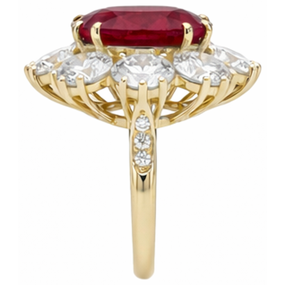 echter oval rubin 6.50Karat ring Detailansicht