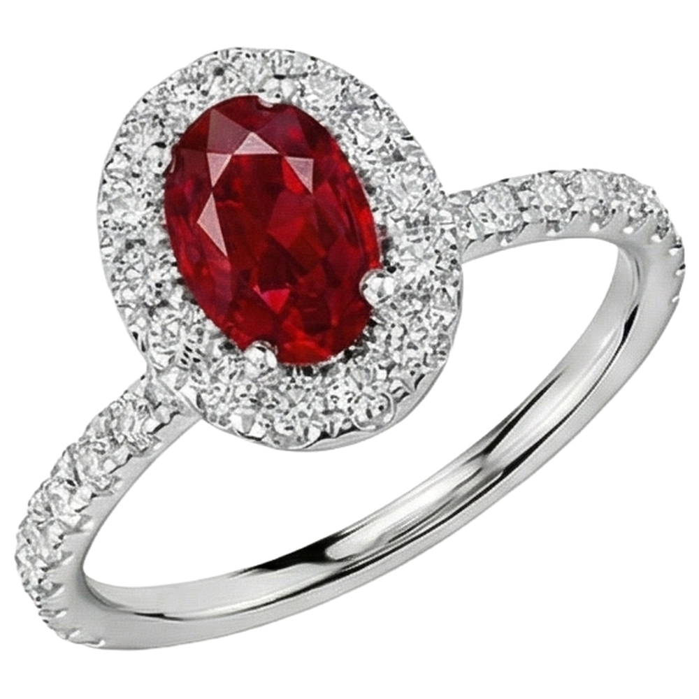 echter oval rubin 4Karat ring Seitenansicht