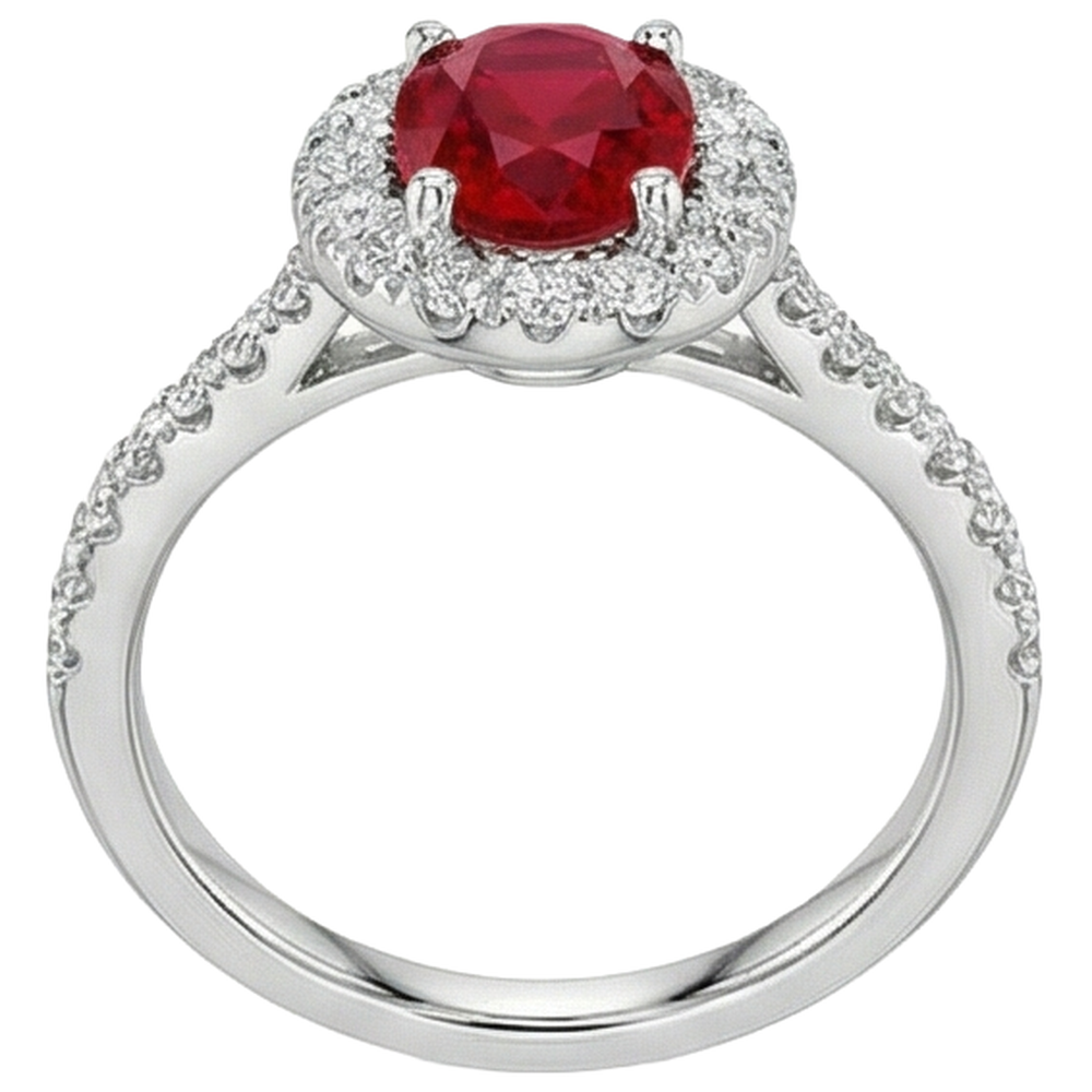 echter oval rubin 4Karat ring Detailansicht