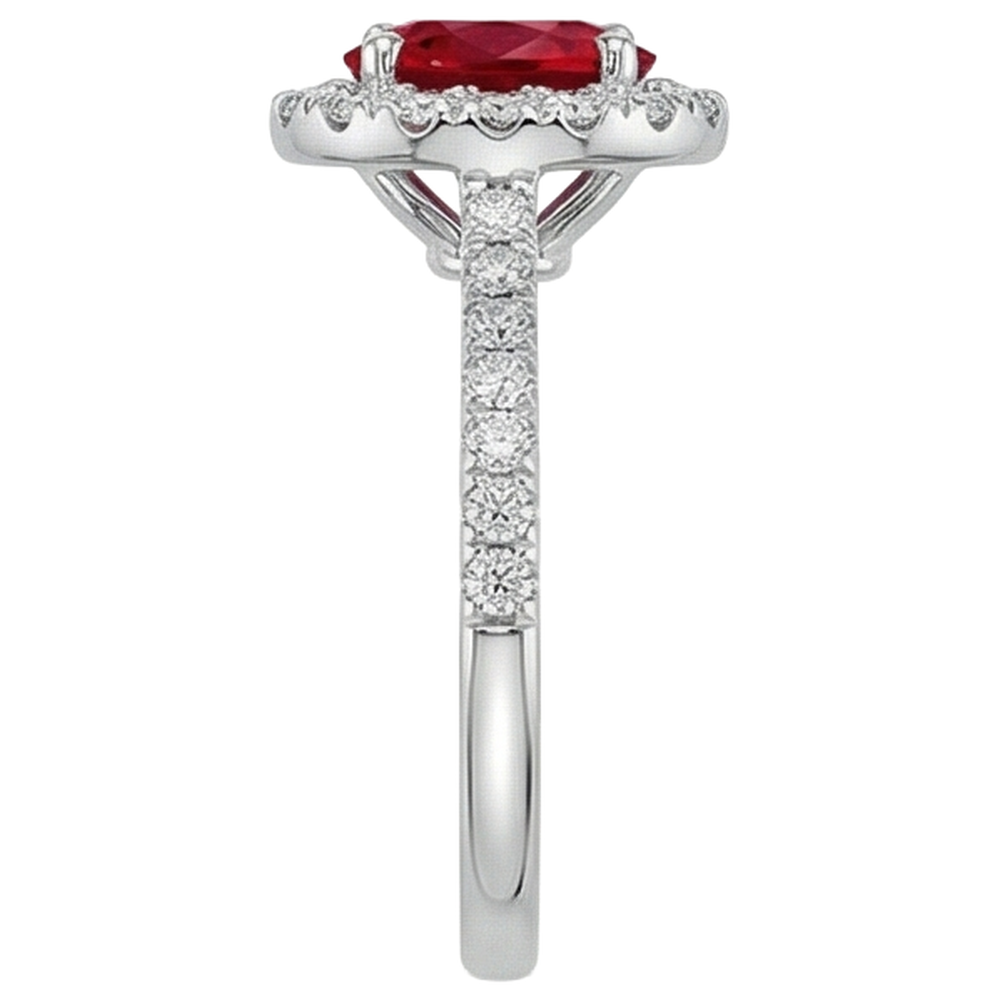 echter oval rubin 4Karat ring Profilansicht