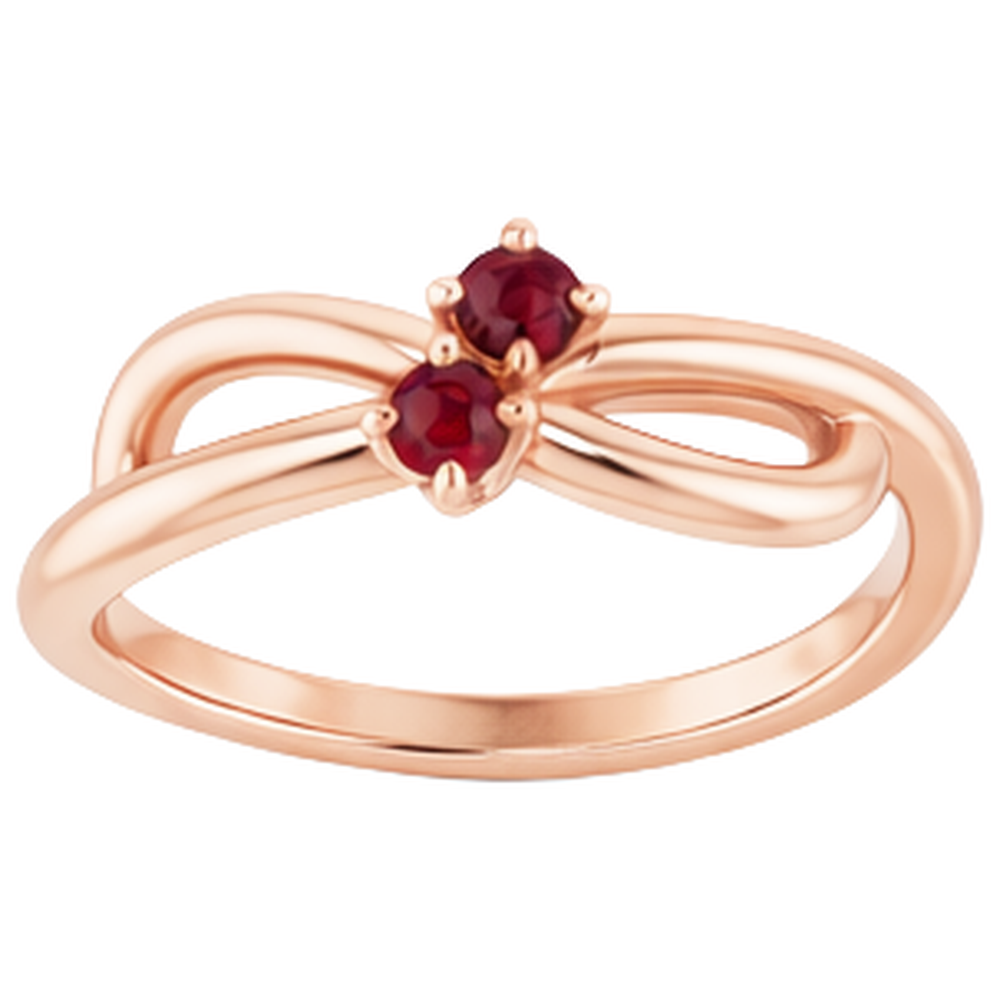 echter round rubin 0.20Karat ring Vorderansicht