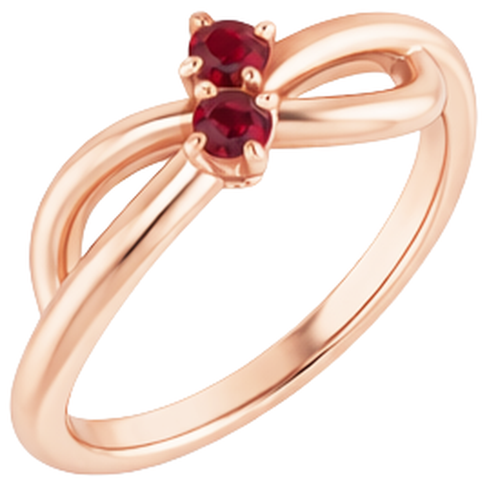 echter round rubin 0.20Karat ring Seitenansicht