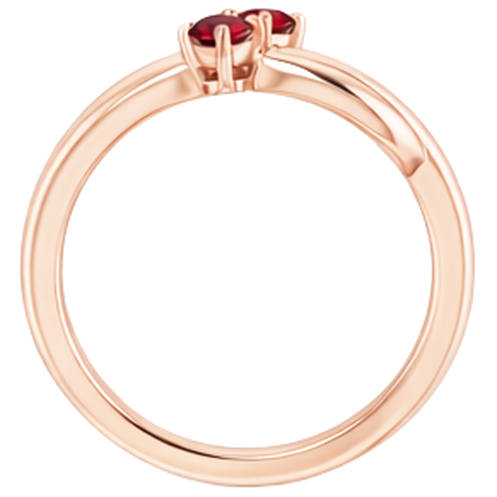 echter round rubin 0.20Karat ring Profilansicht