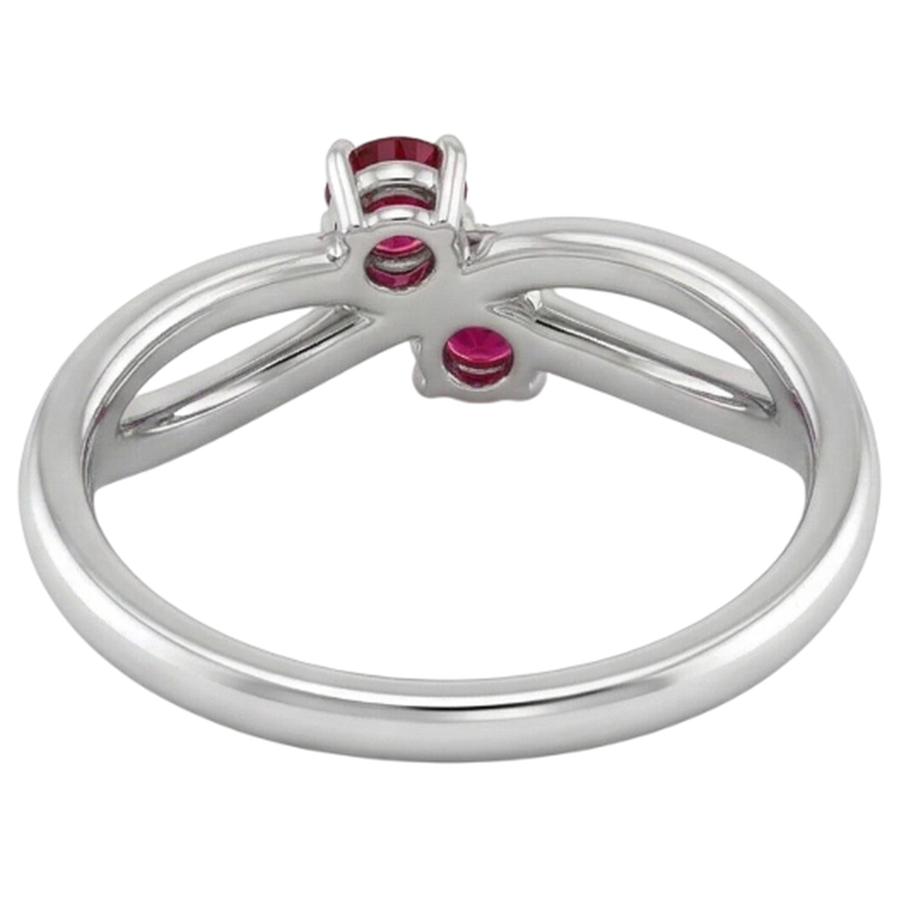Rubinstein Versprechen Ring Band Schaft Stil Weißgold 14K 0.50 Karat