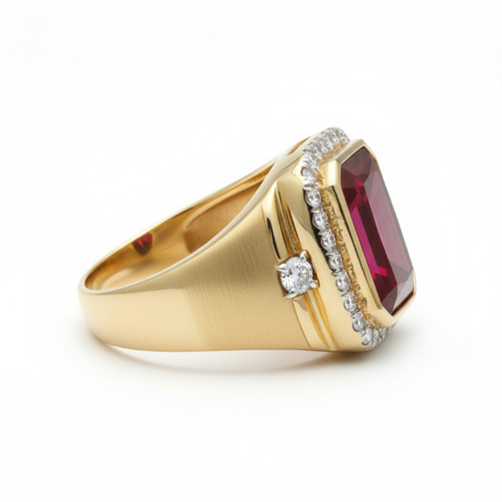 Glänzender Herren-Ring 8,5 Karat – Seitenansicht