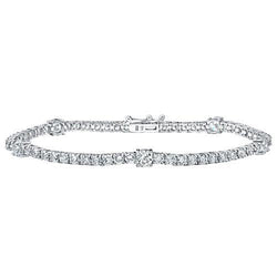 Rund 6,65 Karat Krappenset Natürliche Diamant Damen Armband Weißgold 14K