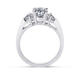 Runde Echt Diamanten 1,25 Karat Verlobungsring Drei Steine