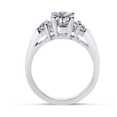 Runde Echt Diamanten 1,25 Karat Verlobungsring Drei Steine