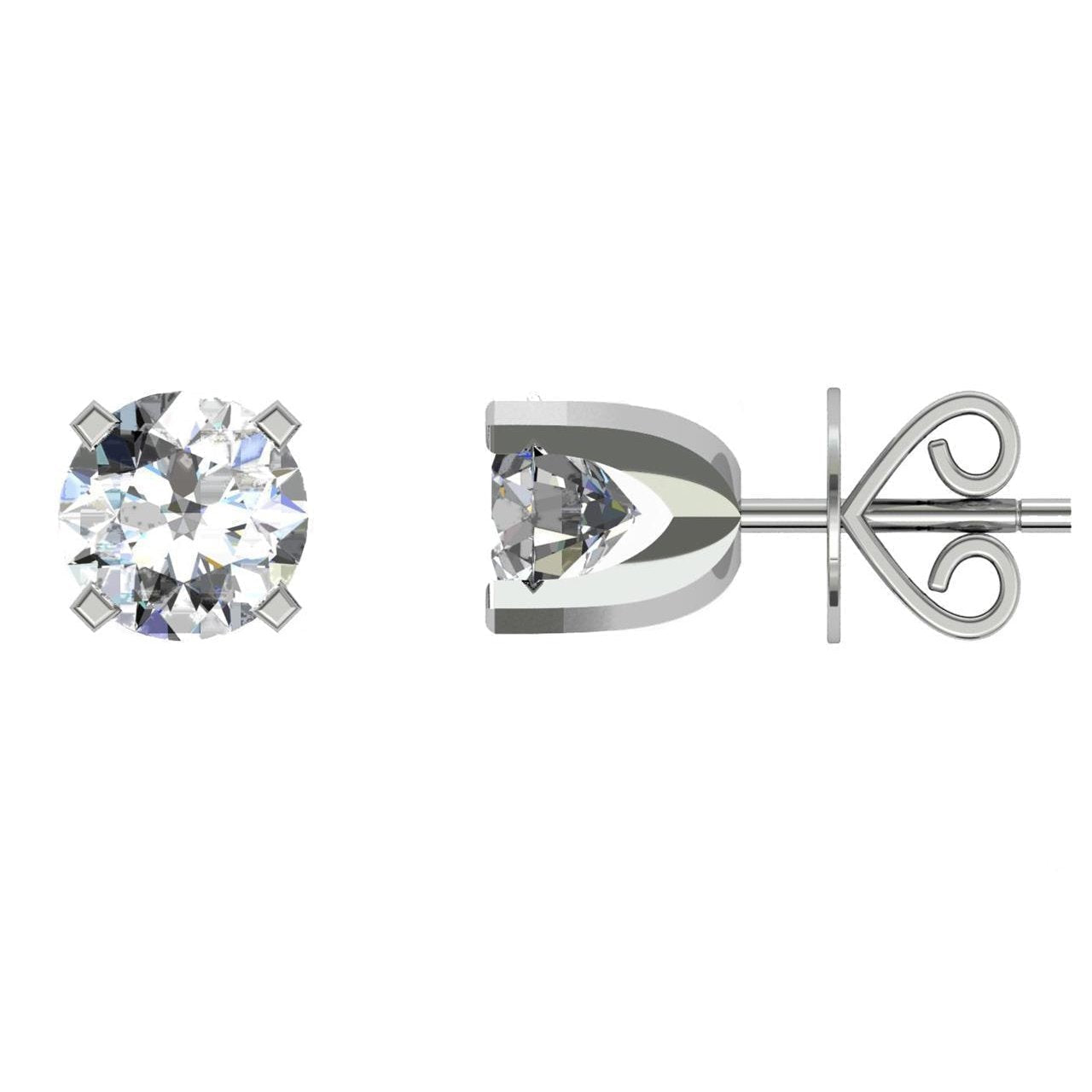 Runde Ohrstecker Mit Echt Diamanten Im Brillantschliff, 1,90 Ct.