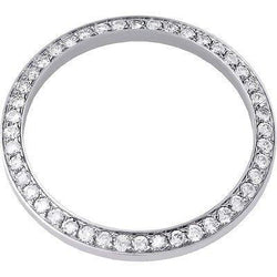 Runde, individuelle Diamantlünette passend für alle Rolex Date-Uhrenmodelle, Weißgold 18 Karat