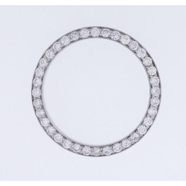 Runde, maßgefertigte Diamantlünette mit 36 mm Durchmesser, passend für die Rolex Datejust-Herrenuhr, 4,75 Karat.