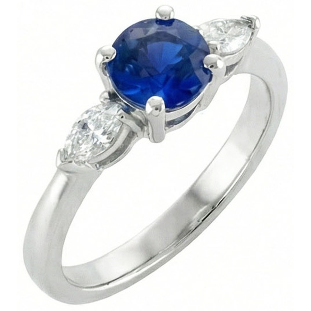 echter marquise saphir 2.50Karat ring Vorderansicht