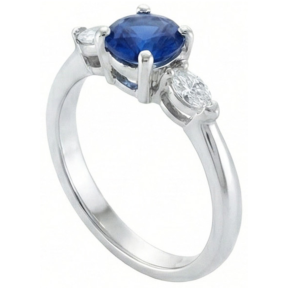 echter marquise saphir 2.50Karat ring Seitenansicht