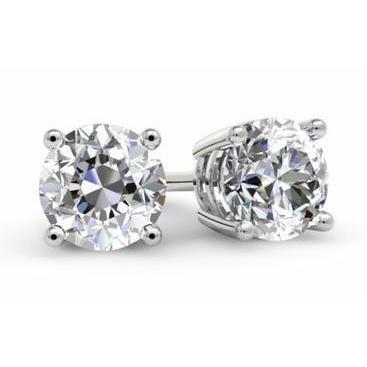 Runden Cut 4.00 Carats Natürliche Diamanten Studs Earrings 14K White Gold