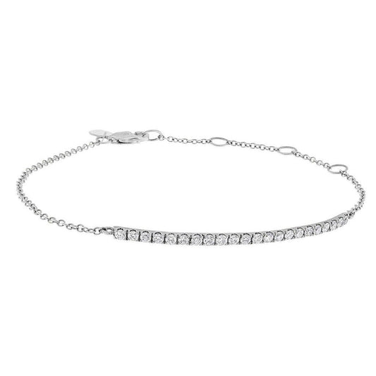 Runden Echt Diamant Lady Bar Armband Weißgold 14K Schmuck 2 Karat