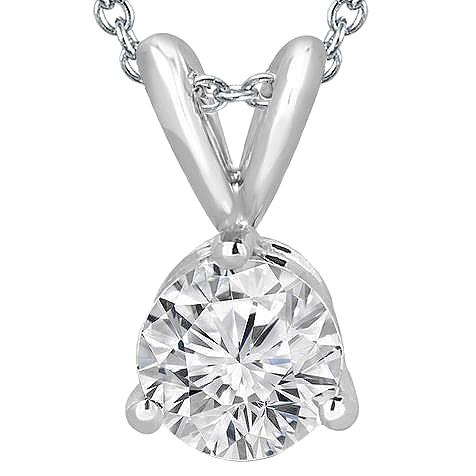 Runden Solitaire Echt Diamant Necklace Pendant 1.50 Carat White Gold 14K